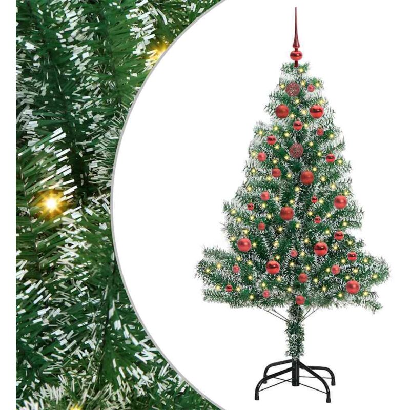 Künstlicher Weihnachtsbaum Beschneit Mit Led Licht 150 Cm Vidaxl