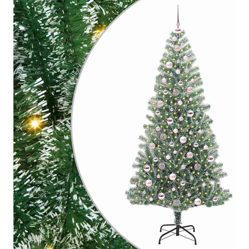 Künstlicher Weihnachtsbaum Beschneit Mit Led Licht 210 Cm Vidaxl