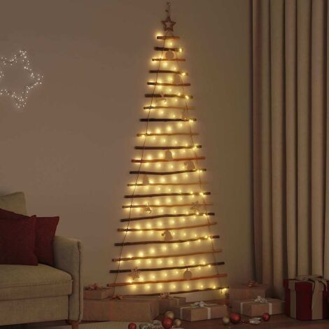 Weihnachtsbaum mit 130 LEDs Natur 210 cm Massives Eschenholz vidaXL