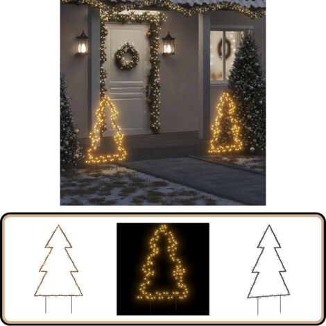 Weihnachtsbaum mit Erdspießen und 115 LEDs 90 cm - Weihnachtsdeko - Weihnachtsbaum - LED Beleuchtung - Outdoor Deko - Indoor Deko