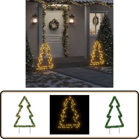 Weihnachtsbaum mit Erdspießen und 115 LEDs 90 cm - Weihnachtsdeko - Weihnachtsbaum - LED Beleuchtung - Outdoor Dekoration - Indoor Dekoration
