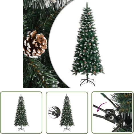 Weihnachtsbaum mit Schnee - vidaXL Künstlicher Weihnachtsbaum mit Ständer Grün 180 cm PVC - Weihnachtsbaum mit Glitzer