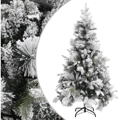 Weihnachtsbaum mit Zapfen Beschneit 195 cm PVC & PE vidaXL
