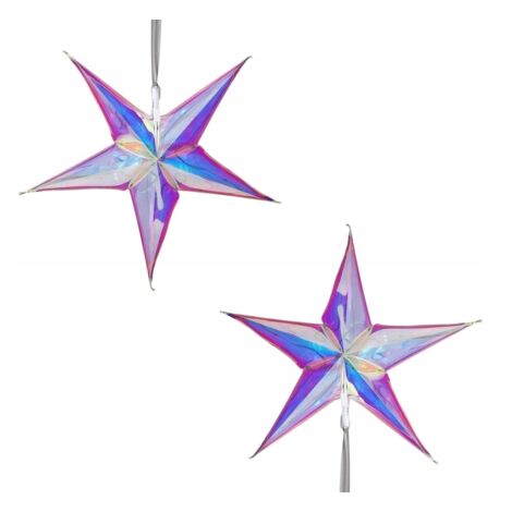 WEIHNACHTSBAUM STERN LED Christbaumspitze 2er Set + Fernbedienung