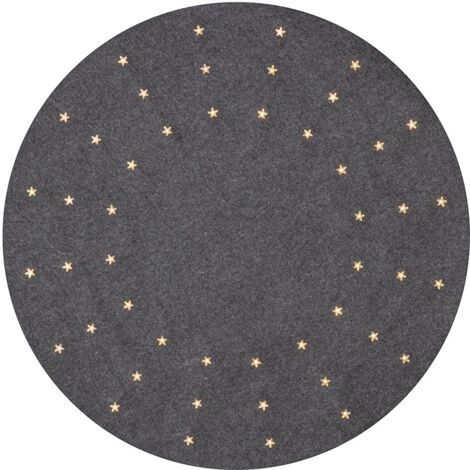 Weihnachtsbaum-Teppich -Granne', beleuchtet, Sterne, grau, Ø 80cm