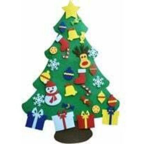 Weihnachtsbaum, Weihnachtsbaum, DIY-Filzfensterdekoration mit abnehmbaren Ornamenten, Weihnachtsdekoration 95-70 cm, Weihnachtsdekoration.