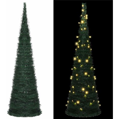 Weihnachtsbaum with LED String Lights Grün 150 x 150 cm PVC vidaXL