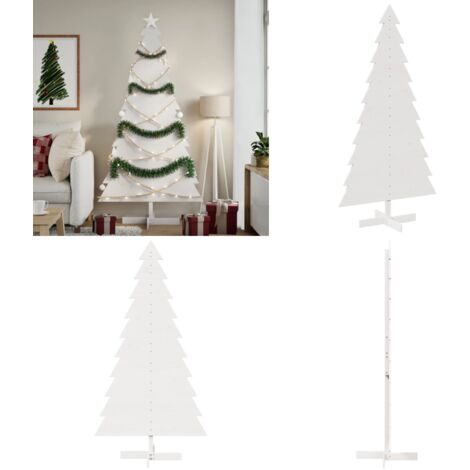 Weihnachtsbaum zum Schmücken Weiß 180 cm Massivholz Kiefer - Holzbaum - Weihnachtsdekoration