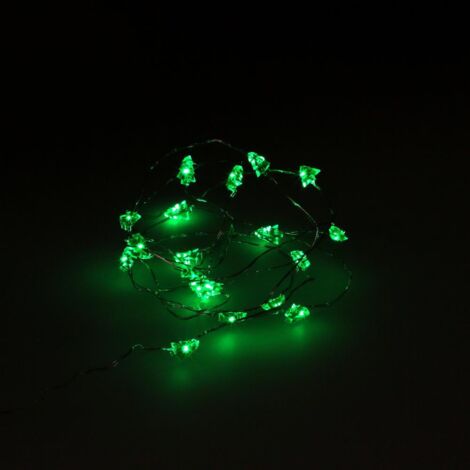 Weihnachtsbaumbeleuchtung 20 Leds Grüne Farbe IP20. Batteriebetrieben (3 AA nicht enthalten)