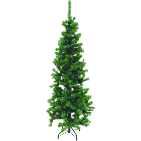 Weihnachtsbaumgrün schlank mit ineinandergreifender Struktur und Basis in Metall Sestrolie Superior Slim - h180 cm - 436 rami