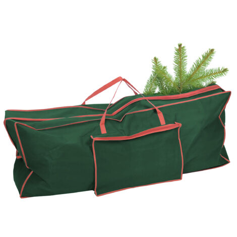 Weihnachtsbaumhülle grün mit Reißverschluss - 125 x 50 cm - Aufbewahrungstasche für künstliche Tannenbäume - Weihnachtsbaumtasche Transporthülle für Kunst Christbaum