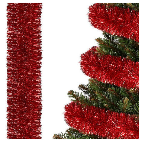 Weihnachtsbaumkette 6m rot, Weihnachtsbaumgirlande, Durchmesser 7cm