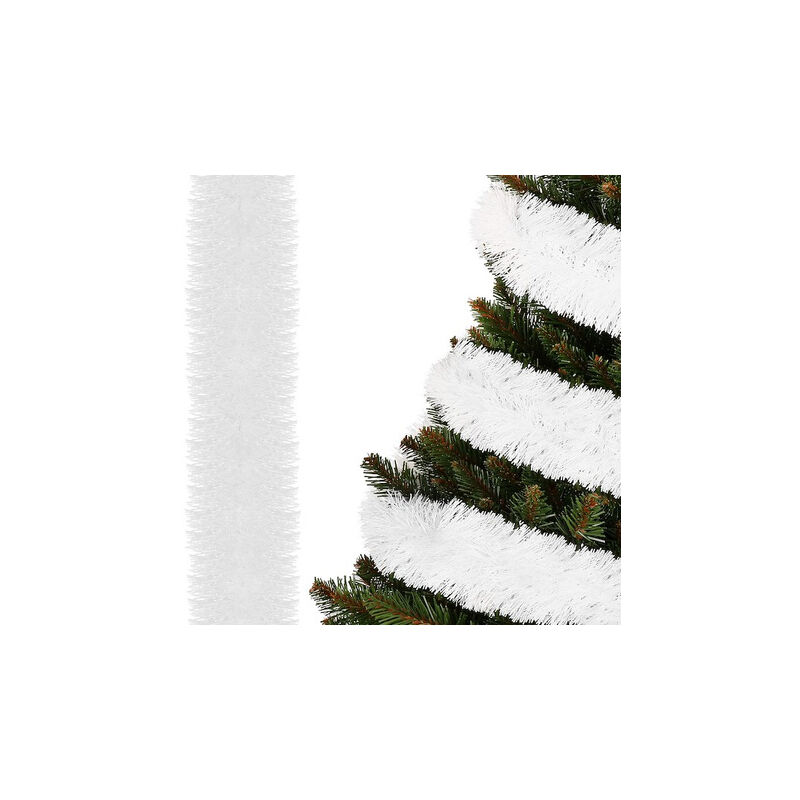 Springos Weihnachtsbaumkette 6m Weiß, Weihnachtsbaumgirlande, Durchmesser 7cm