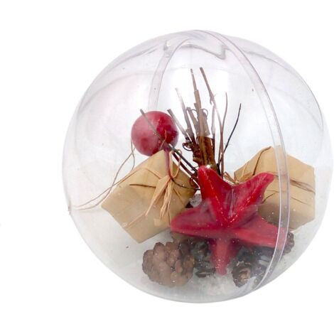 Weihnachtsbaumkugel befüllt 12cm Weihnachtsdeko Christbaumschmuck Bastelmaterial