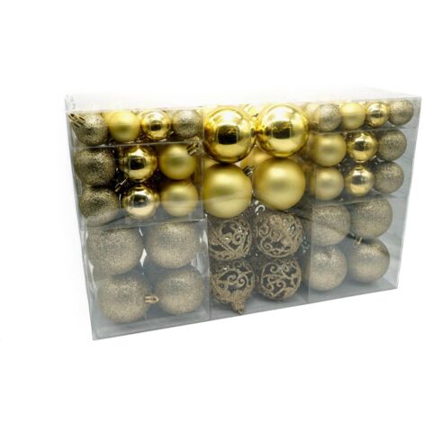 Weihnachtsbaumkugeln 100er-Set Baumschmuck Christbaumkugeln Weihnachtskugeln  - gold