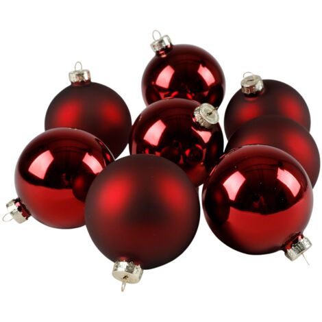 Weihnachtsbaumkugeln 12er-Set rot Christbaumkugel Baumschmuck 6cm Weihnachtsdeko - burgund