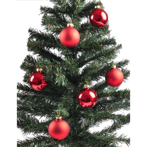 Weihnachtsbaumkugeln 12er-Set rot Christbaumkugel Baumschmuck 6cm Weihnachtsdeko - rot
