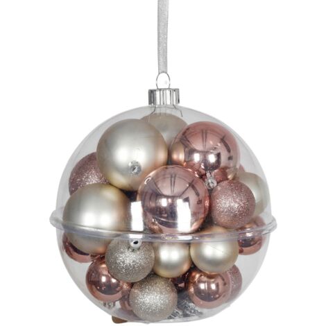 Weihnachtsbaumkugeln 4-6cm 30-teiliges Set Baumschmuck Christbaumkugeln beige