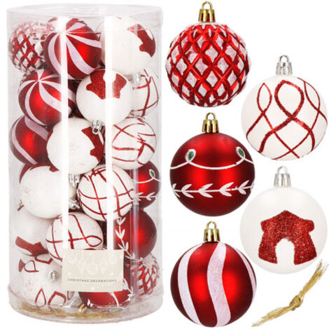 Weihnachtsbaumkugeln aus Kunststoff 30-teiliges Weihnachtskugeln-Set 6 cm