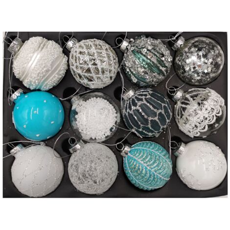 Weihnachtsbaumkugeln Glas 12 STK edle Christbaumkugeln Weihnachtskugeln Kugeln