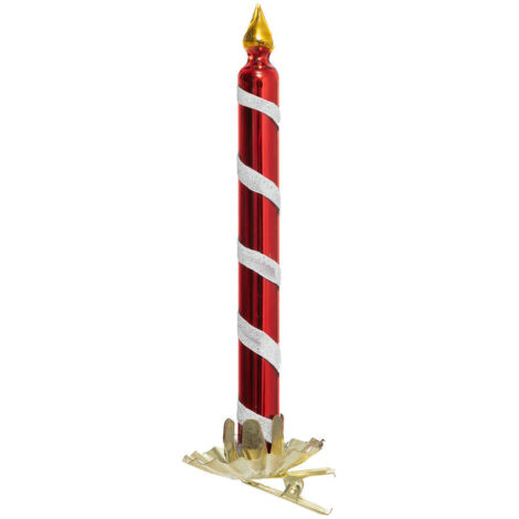 Weihnachtsbaumschmuck aus Glas mit Klammer, Kerze, 15 cm