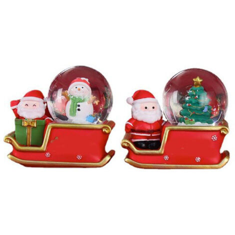 Weihnachtsbaumschmuck aus Kunstharz mit Kristallkugel und batteriebetriebener Beleuchtung – Tischdekoration, ideal als Geschenk oder für Zuhause