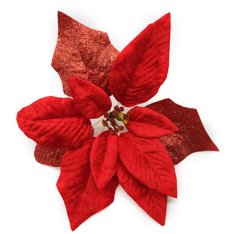 Weihnachtsbaumschmuck mit künstlichen Stoffblumen