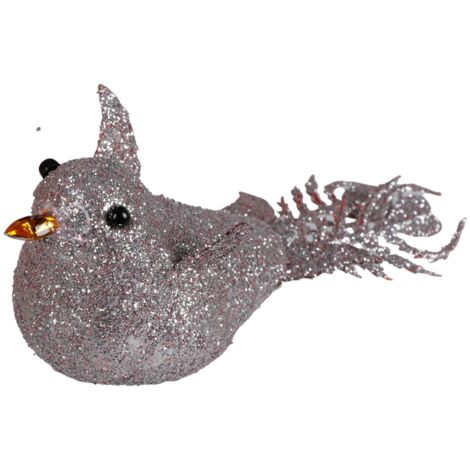 Weihnachtsbaumschmuck Vogel mit Glitter 4er-Set Christbaumschmuck Weihnachtsdeko - rosa
