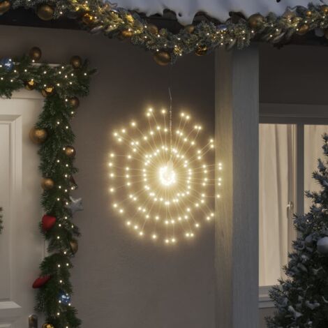 Weihnachtsbeleuchtungen Feuerwerk 2 Stk. 140 LEDs Warmweiß 17cm vidaXL