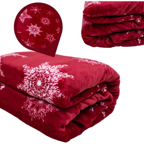 Weihnachtsdecke, Weihnachtsdecke, Schneeflockendecke, rot, Weihnachtsgeschenk