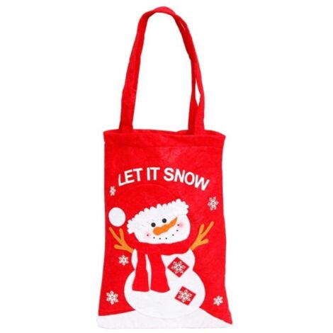 Weihnachtsdeko, Geschenktüten, 22,5 x 52 cm große, wiederverwendbare Filz-Aufbewahrungstaschen, Weihnachtsgeschenktüten, Tragetaschen mit Henkeln, für Kinder, Mädchen und Frauen