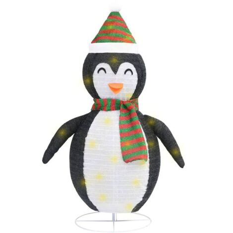 Weihnachtsdekoration Pinguin-Figur LED Luxus-Gewebe 60 cm vidaXL