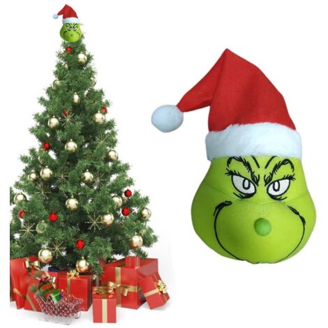 Weihnachtsdekorationen mit grünhaarigem Monster – Niedliche Plüschornamente für den Weihnachtsbaum