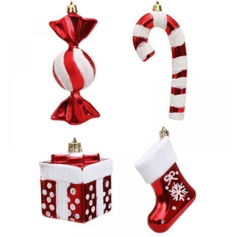 Weihnachtsdekorationen, Tannenbaumschmuck, Schneemann, Zuckerstiefel, hängbare Winterfestdekorationen