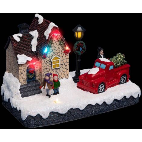 Weihnachtsdorf Tannenbaum-Shop 6 LED-Batterien - Feeric lights & christmas