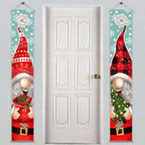 Weihnachtsfeier-Dekorationen, Weihnachts-Hintergrund-Stoffbanner, Weihnachtsdekoration, Weihnachts-Couplets mit Weihnachtsmann-Deko-Accessoires (L)