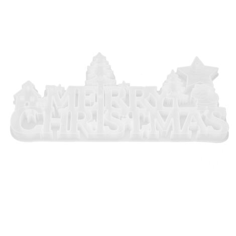 Weihnachtsform aus Silikonharz, leicht zu reinigen, sicheres und wiederverwendbares Material, 3D-Buchstabenformen aus Harz für Weihnachtsdekorationen, Geschenk