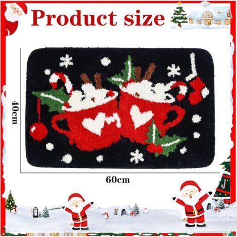 Weihnachtsfußmatte, 40 x 60 cm, rutschfeste Weihnachtsmatte, Fußmatte mit Weihnachtsmotiv, Willkommensmatte für den Innenbereich