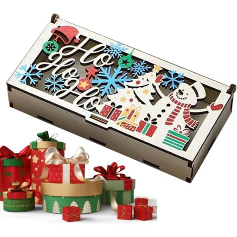 Weihnachtsgeldhalter  Saisonale, gravierte Geldumschläge, Holzbox für Weihnachtsmünzen, für Hochzeiten, Partys, Abschlussfeiern, Familienfeste, Büro
