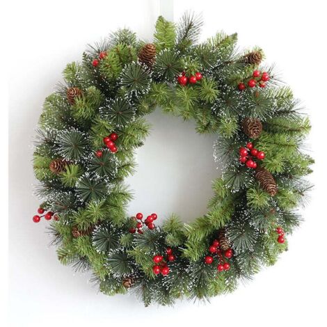 Weihnachtsgirlande mit roten Beeren, Weihnachtsgirlande mit roten Beeren, 30 cm