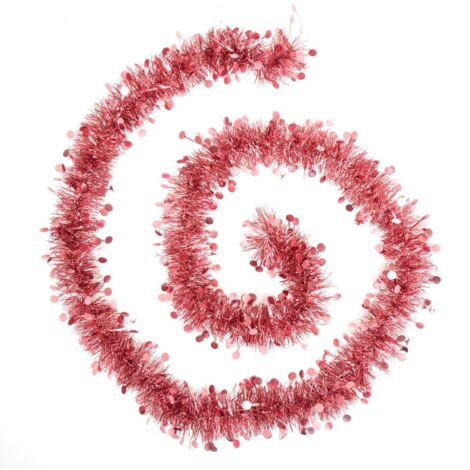 Weihnachtsgirlande Pastille geprägt rosa 100x4x2m -