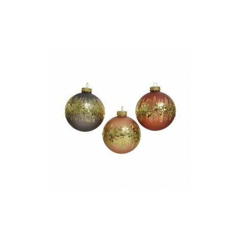 Weihnachtsglaskugel mit Glitzer sortiert 8 cm 1 Stk