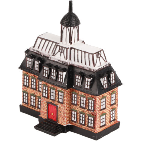 Weihnachtshaus aus Kunstharz mit LED-Beleuchtung - Beleuchtete Weihnachtsdorf-Dekoration, Tischdekoration, Festliches Geschenk (15,6 x 9 x 20 cm)