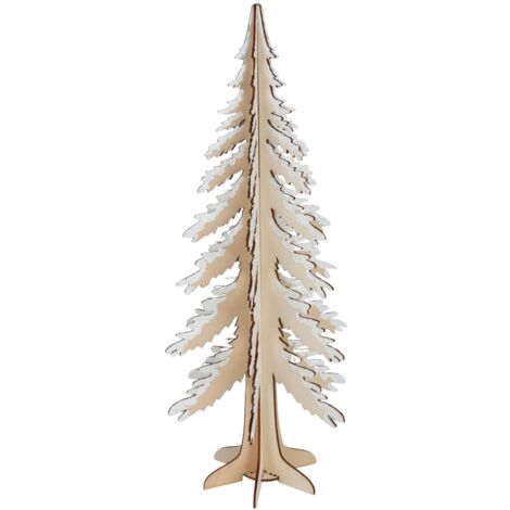 Weihnachtsholzdeko Holz Deko Tanne 30 cm Weihnachten Winter Schnee