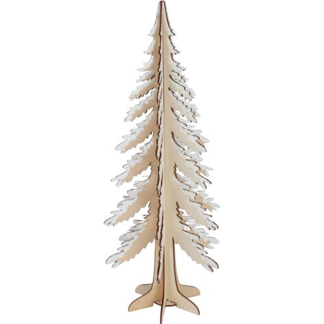 Weihnachtsholzdeko Holz Deko Tanne 45 cm Weihnachten Winter Schnee