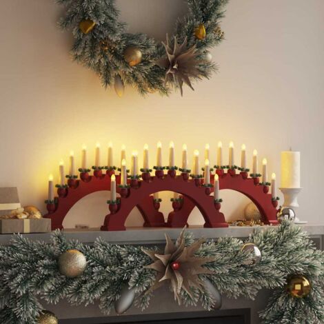 Weihnachtskerzenbogen mit 10 LED Kerzen 3 pcs Rot vidaXL