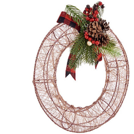 Weihnachtskranz 29 x 12 x 30 cm Metall champagner