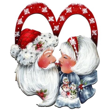 Weihnachtskranz aus Holz „Santas Liebe“ – Tür- und Wanddekoration für die Feiertage