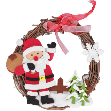 Weihnachtskranz aus PVC für die Tür, keine Montage erforderlich, abriebfest und leicht zu reinigen, Fensterdekoration mit Weihnachtsmann