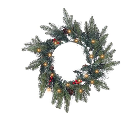 Weihnachtskranz LED WHITEHORN Dunkelgrün 50 cm